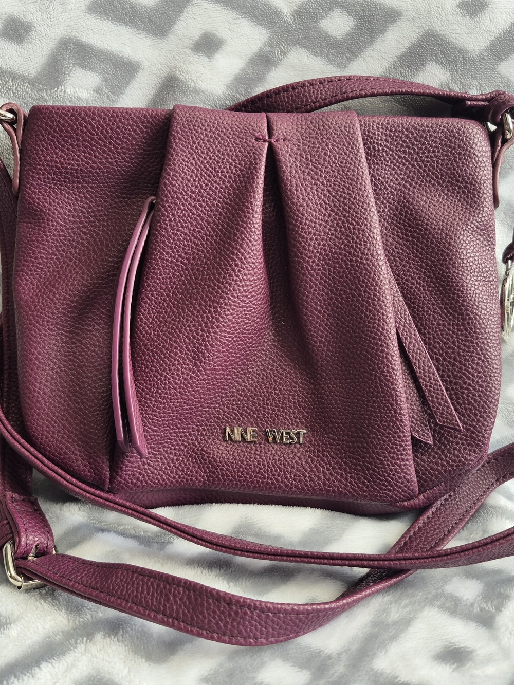 Nine West Plum Pebbled Crossbody Bag